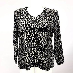 Westbound Woman Long‎ Sleeve Leopard Print Top